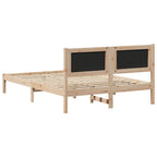 Bettrahmen Hellgrau 140 x 190 cm Massives Kiefernholz
