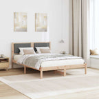 Bettrahmen Dunkelgrau 140 x 190 cm Massives Kiefernholz