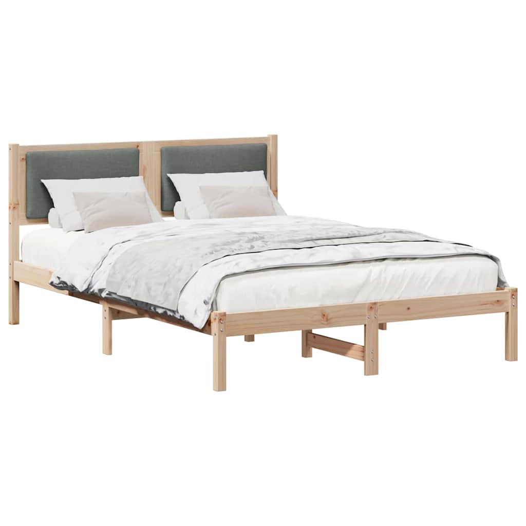 Bettrahmen Dunkelgrau 140 x 190 cm Massives Kiefernholz