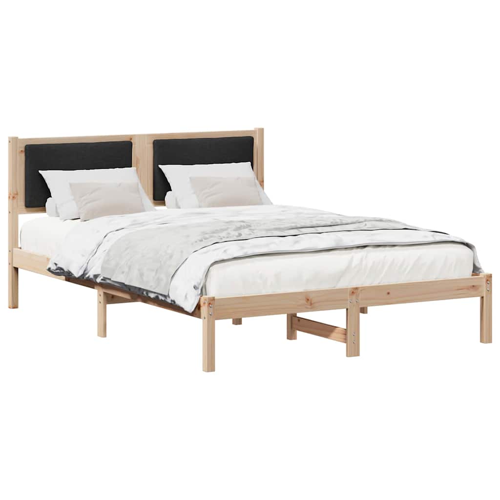 Bettrahmen Schwarz 140 x 190 cm Massives Kiefernholz