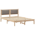 Bettrahmen mit Kopfteil Taupe 140 x 190 cm Massives Kiefernholz