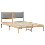Bettrahmen Hellgrau 135 x 190 cm Massives Kiefernholz