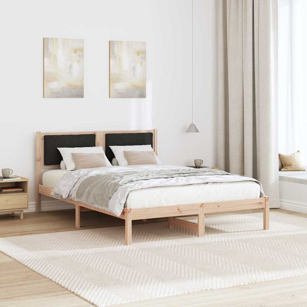 Bettrahmen Schwarz 135 x 190 cm Massives Kiefernholz