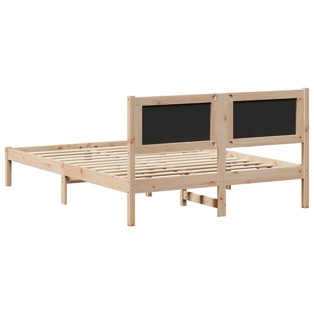 Bettrahmen mit Kopfteil Taupe 135 x 190 cm Massives Kiefernholz