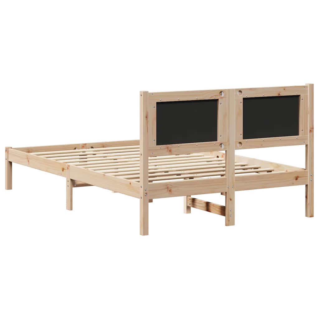Bettrahmen Schwarz 120 x 190 cm Massives Kiefernholz