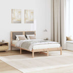 Bettrahmen mit Kopfteil Taupe 120 x 190 cm Massives Kiefernholz