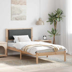 Bettrahmen Dunkelgrau 90 x 200 cm Massives Kiefernholz