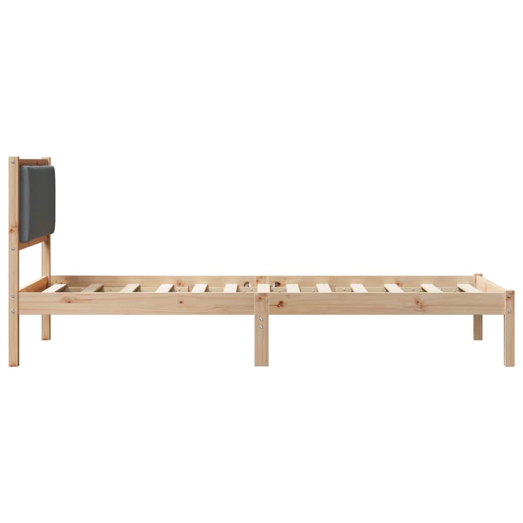 Bettrahmen Dunkelgrau 90 x 200 cm Massives Kiefernholz