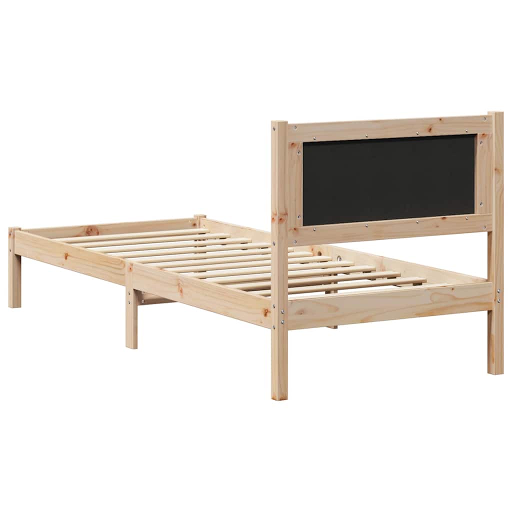 Bettrahmen Hellgrau 80 x 190 cm Massives Kiefernholz