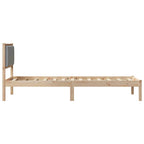 Bettrahmen Hellgrau 80 x 190 cm Massives Kiefernholz