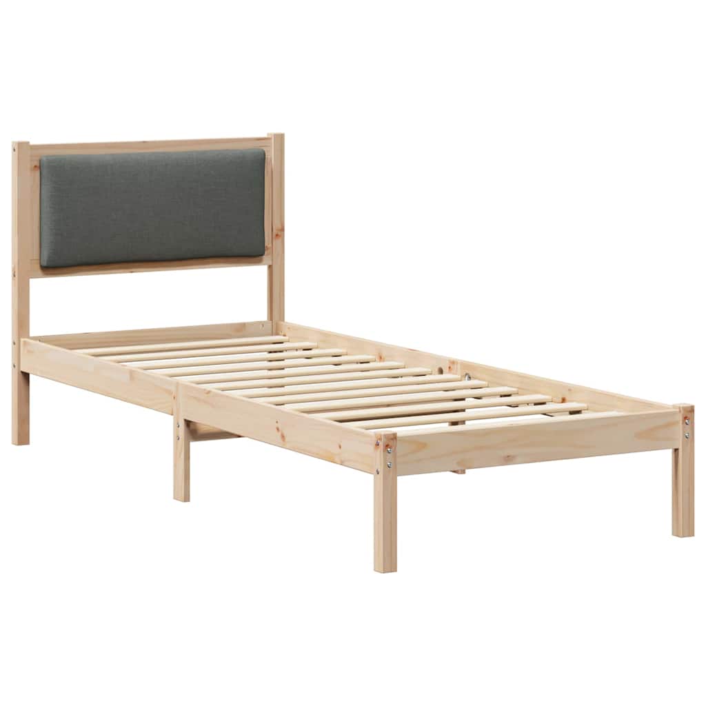 Bettrahmen Dunkelgrau 80 x 190 cm Massives Kiefernholz