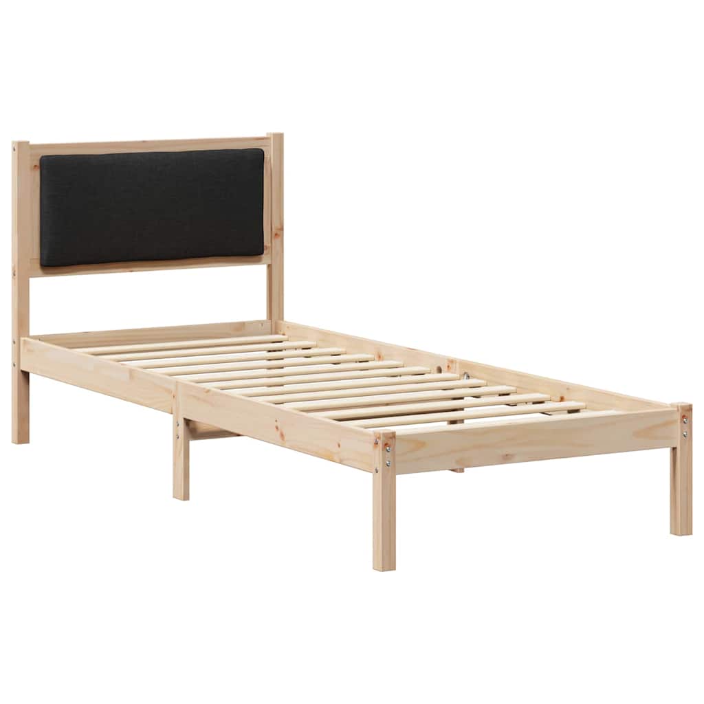 Bettrahmen Schwarz 80 x 190 cm Massives Kiefernholz
