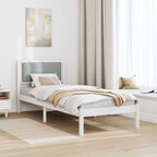 Bettrahmen Hellgrau 80 x 190 cm Massives Kiefernholz