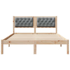 Bettrahmen Hellgrau 150 x 200 cm Massives Kiefernholz