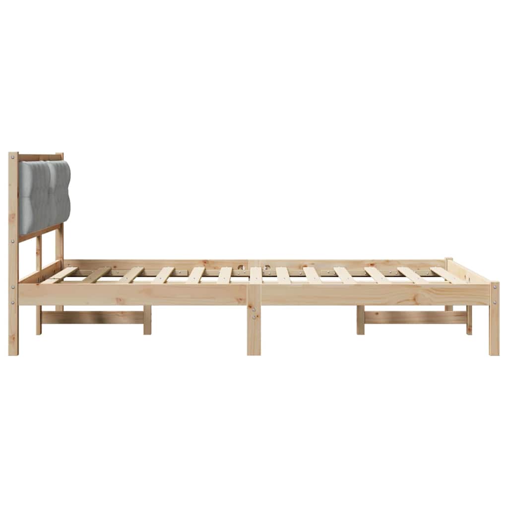 Bettrahmen Hellgrau 150 x 200 cm Massives Kiefernholz