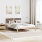 Bettrahmen mit Kopfteil Taupe 150 x 200 cm Massives Kiefernholz