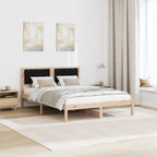 Bettrahmen Schwarz 140 x 190 cm Massives Kiefernholz
