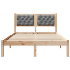 Bettrahmen Hellgrau 135 x 190 cm Massives Kiefernholz