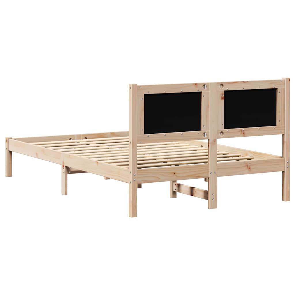 Bettrahmen Dunkelgrau 135 x 190 cm Massives Kiefernholz
