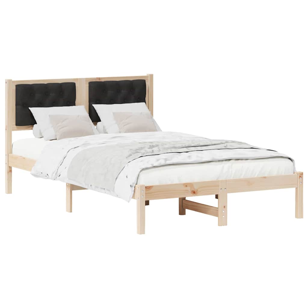 Bettrahmen Schwarz 135 x 190 cm Massives Kiefernholz