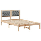 Bettrahmen Hellgrau 120 x 190 cm Massives Kiefernholz