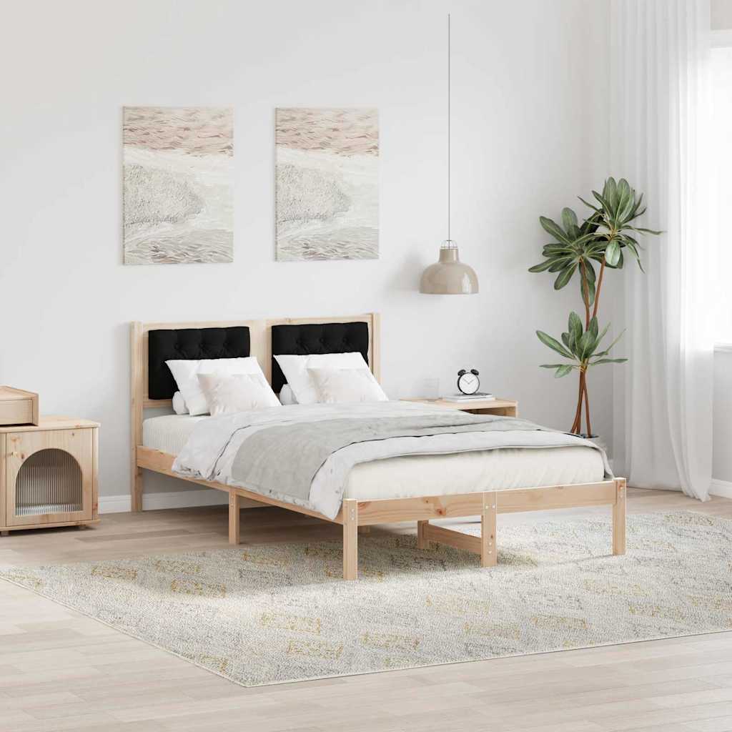 Bettrahmen Schwarz 120 x 190 cm Massives Kiefernholz