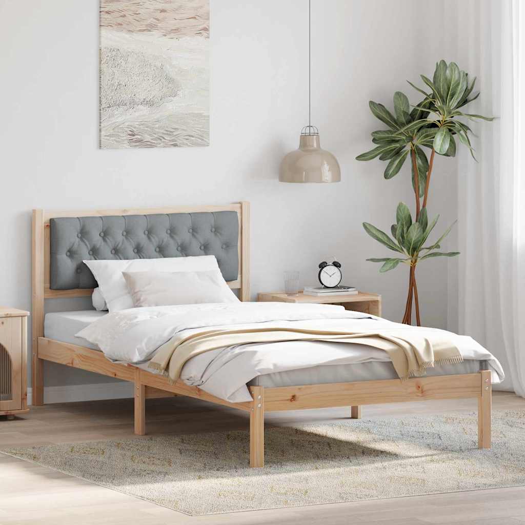 Bettrahmen Hellgrau 100 x 200 cm Massives Kiefernholz