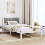 Bettrahmen Hellgrau 100 x 200 cm Massives Kiefernholz
