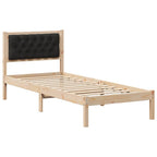 Bettrahmen Schwarz 90 x 200 cm Massives Kiefernholz