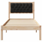 Bettrahmen Schwarz 90 x 200 cm Massives Kiefernholz