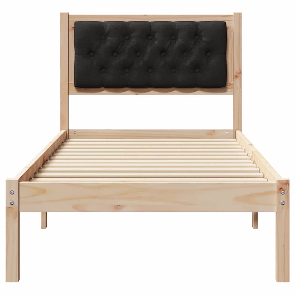 Bettrahmen Schwarz 90 x 200 cm Massives Kiefernholz