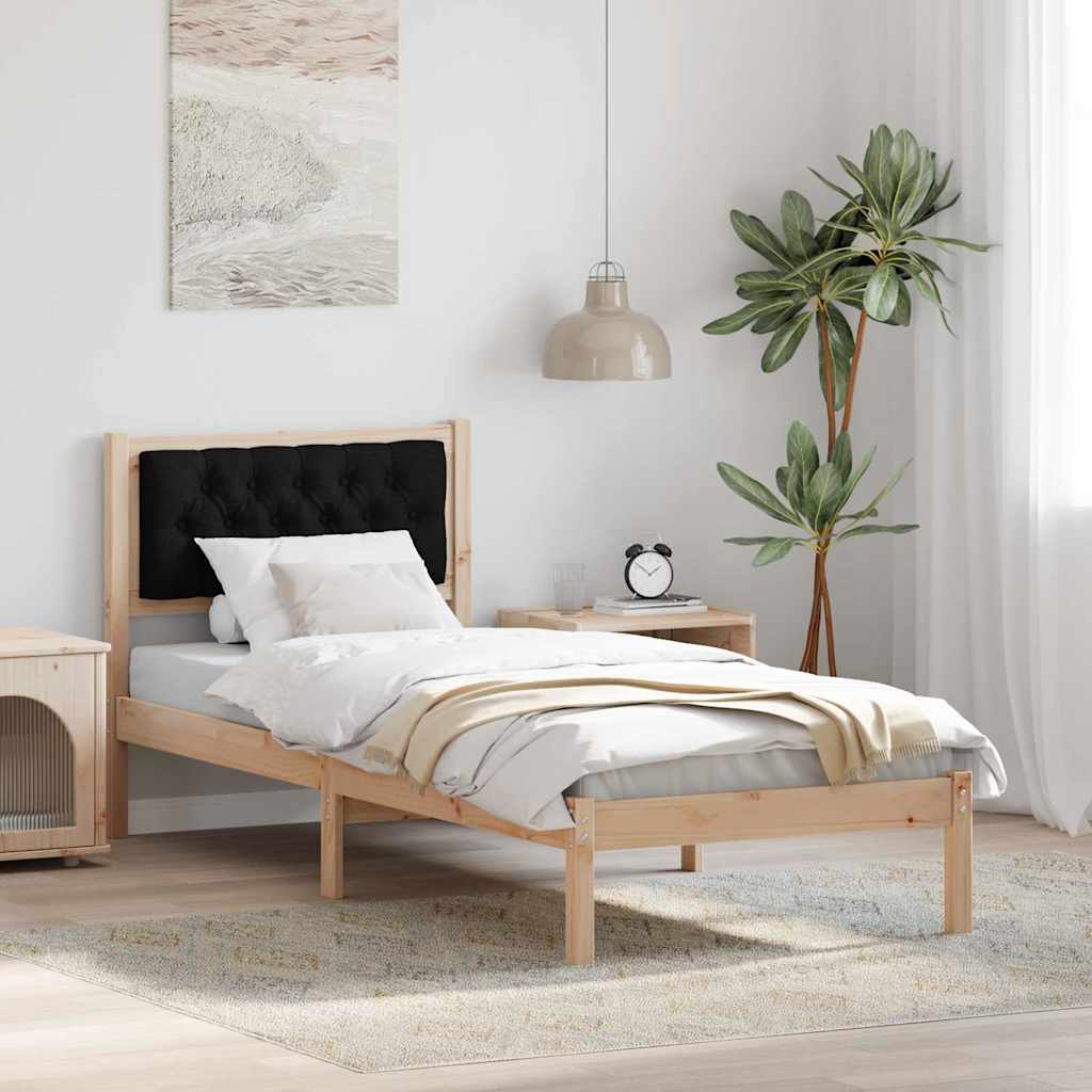 Bettrahmen Schwarz 80 x 200 cm Massives Kiefernholz