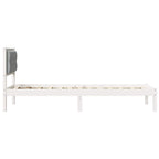 Bettrahmen Hellgrau 80 x 200 cm Massives Kiefernholz