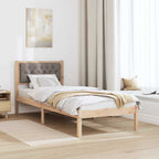Bettrahmen mit Kopfteil Taupe 90 x 190 cm Massives Kiefernholz