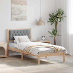 Bettrahmen Hellgrau 75 x 190 cm Massives Kiefernholz