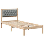 Bettrahmen Hellgrau 75 x 190 cm Massives Kiefernholz