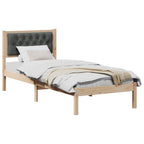 Bettrahmen Dunkelgrau 75 x 190 cm Massives Kiefernholz