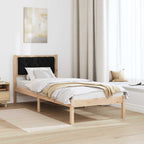 Bettrahmen Schwarz 75 x 190 cm Massives Kiefernholz
