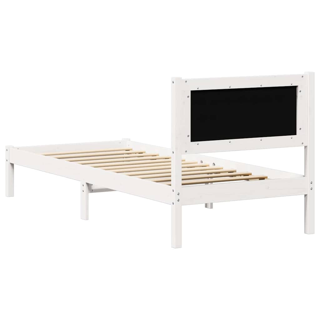 Bettrahmen Hellgrau 75 x 190 cm Massives Kiefernholz