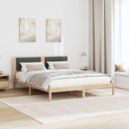 Bettgestell mit gepolstertem Kopfteil Dunkelgrau 160 x 200 cm