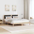 Bettgestell mit gepolstertem Kopfteil Schwarz 160 x 200 cm