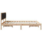 Bettgestell mit gepolstertem Kopfteil Schwarz 160 x 200 cm