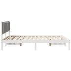Bettgestell mit gepolstertem Kopfteil Hellgrau 150 x 200 cm