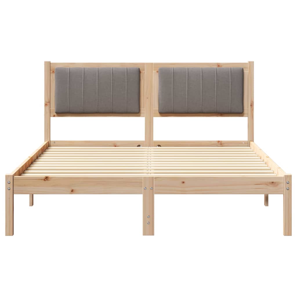Bettgestell mit gepolstertem Kopfteil Taupe 140 x 200 cm