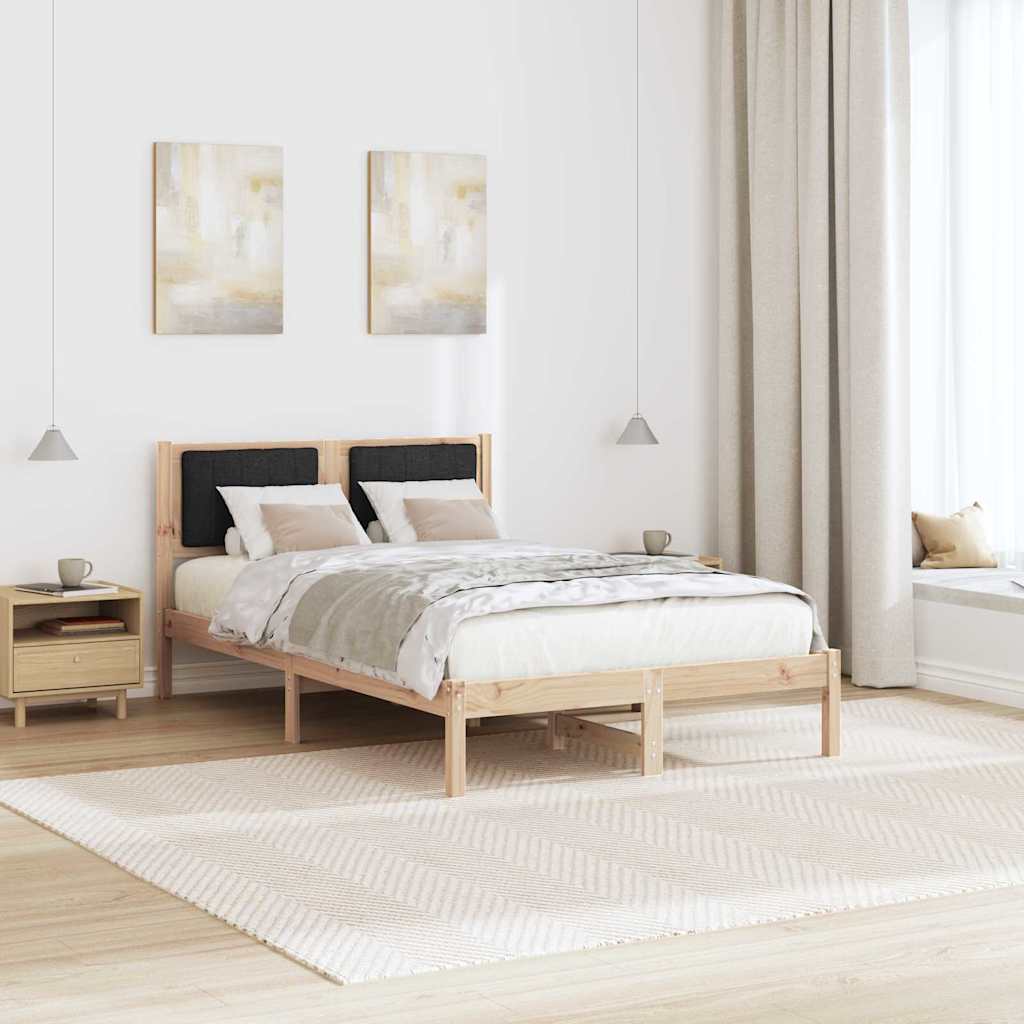 Bettgestell mit gepolstertem Kopfteil Schwarz 120 x 200 cm