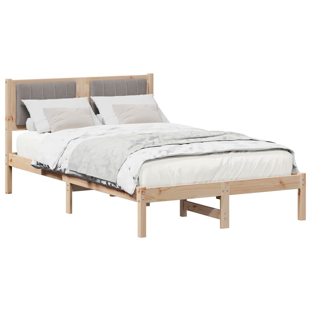Bettgestell mit gepolstertem Kopfteil Taupe 120 x 200 cm