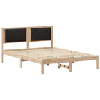 Bettgestell mit gepolstertem Kopfteil Schwarz 140 x 190 cm