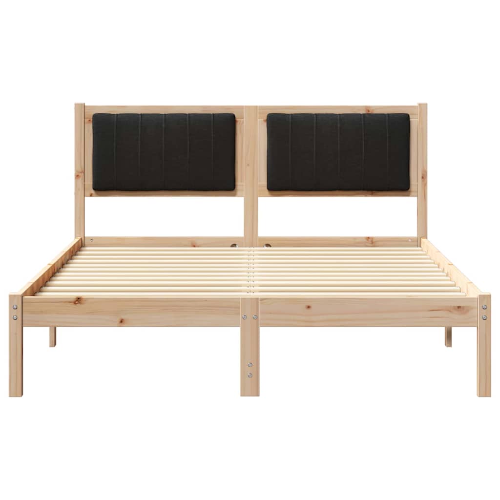Bettgestell mit gepolstertem Kopfteil Schwarz 140 x 190 cm