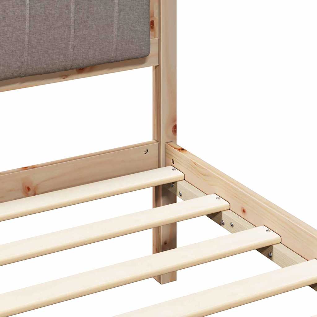 Bettgestell mit gepolstertem Kopfteil Taupe 140 x 190 cm