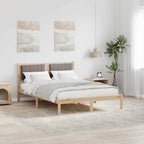 Bettgestell mit gepolstertem Kopfteil Taupe 140 x 190 cm